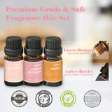 AmaKane etiqueta del frasco con lista de fragancias y beneficios