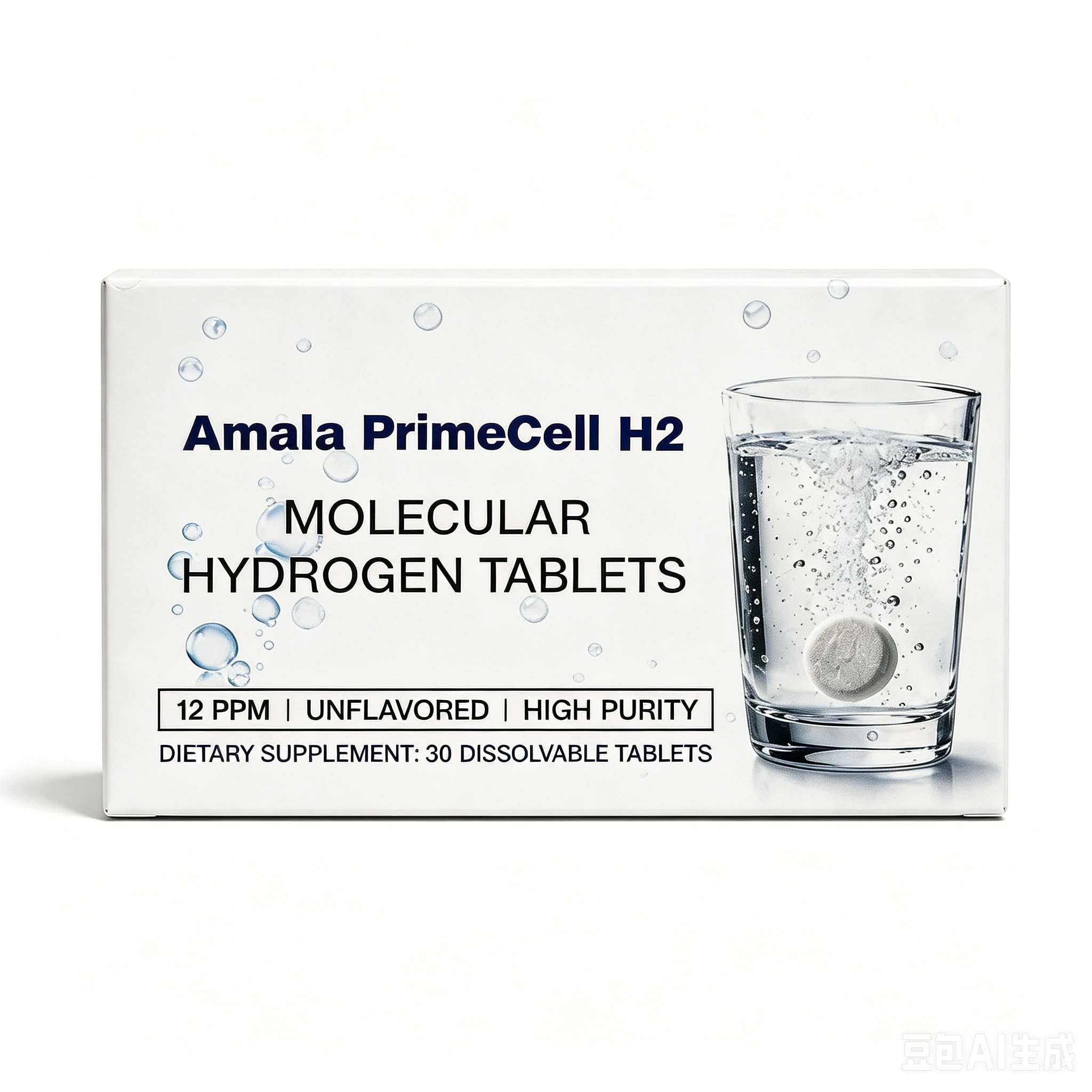 Amala PrimeCell H2 envase frontal mostrando 30 tabletas y diseño claro