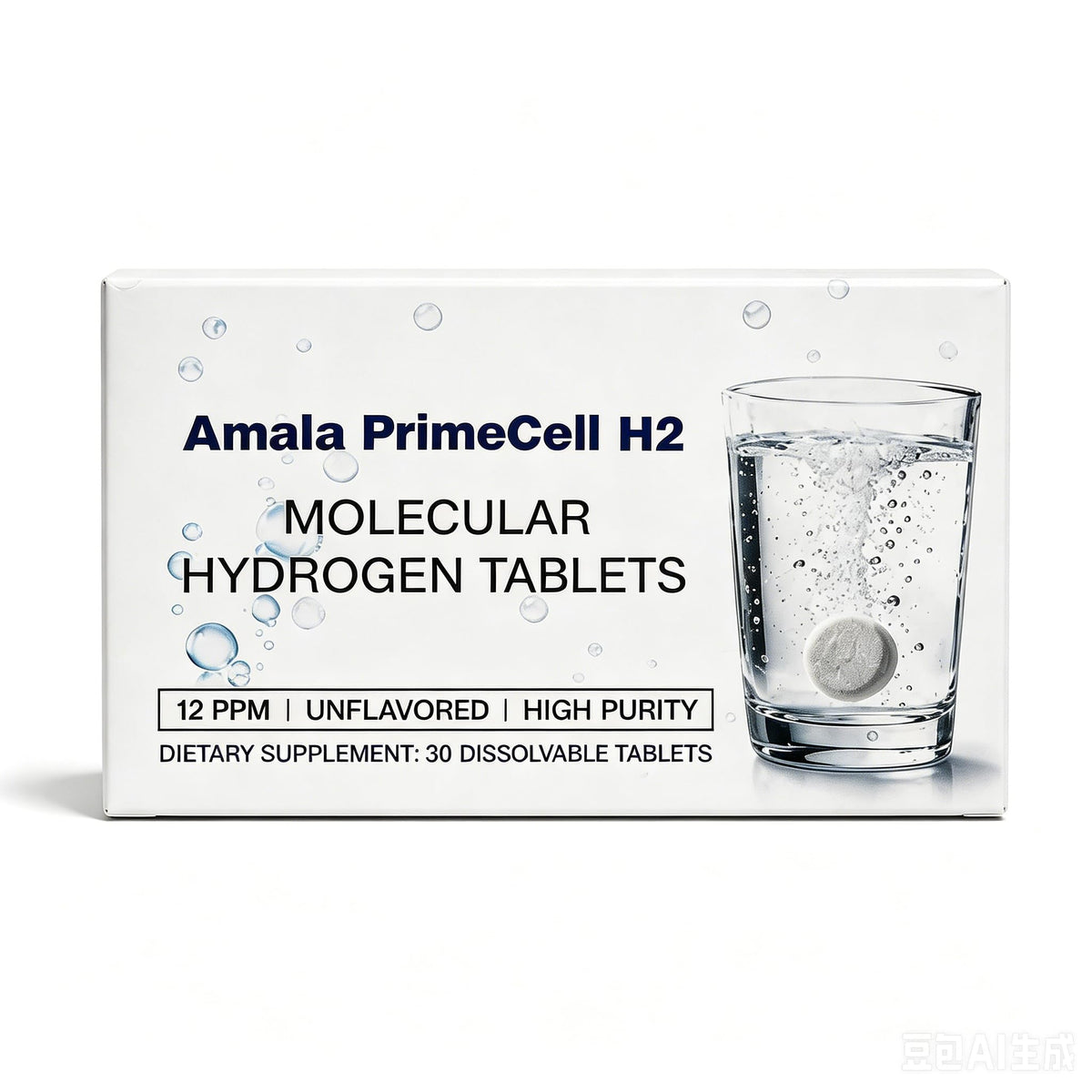 Amala PrimeCell H2 envase frontal mostrando 30 tabletas y diseño claro