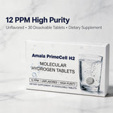 Amala PrimeCell H2 tabletas a detalle, fácil manejo y formato práctico