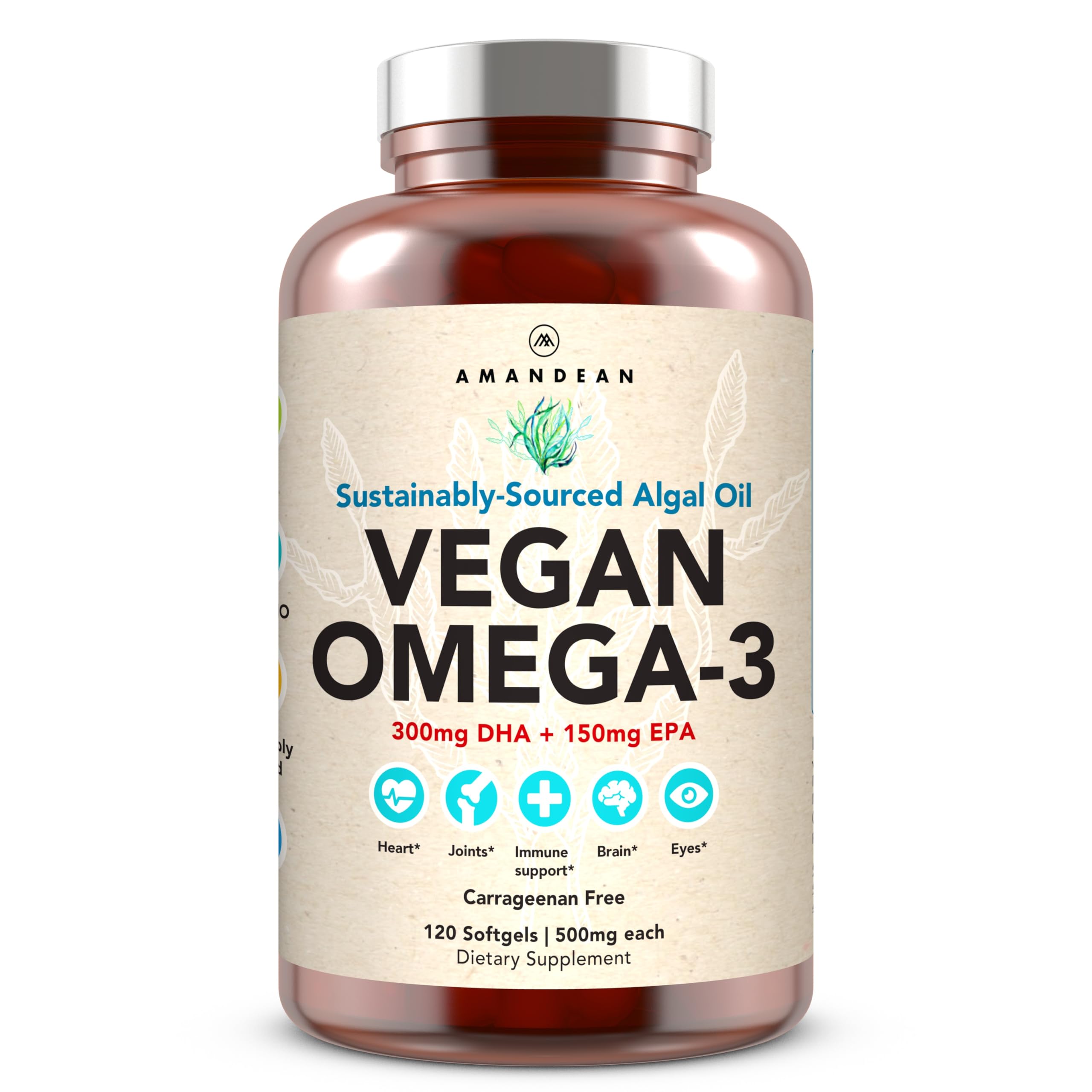 AMANDEAN frontal del envase que muestra la marca y beneficios veganos