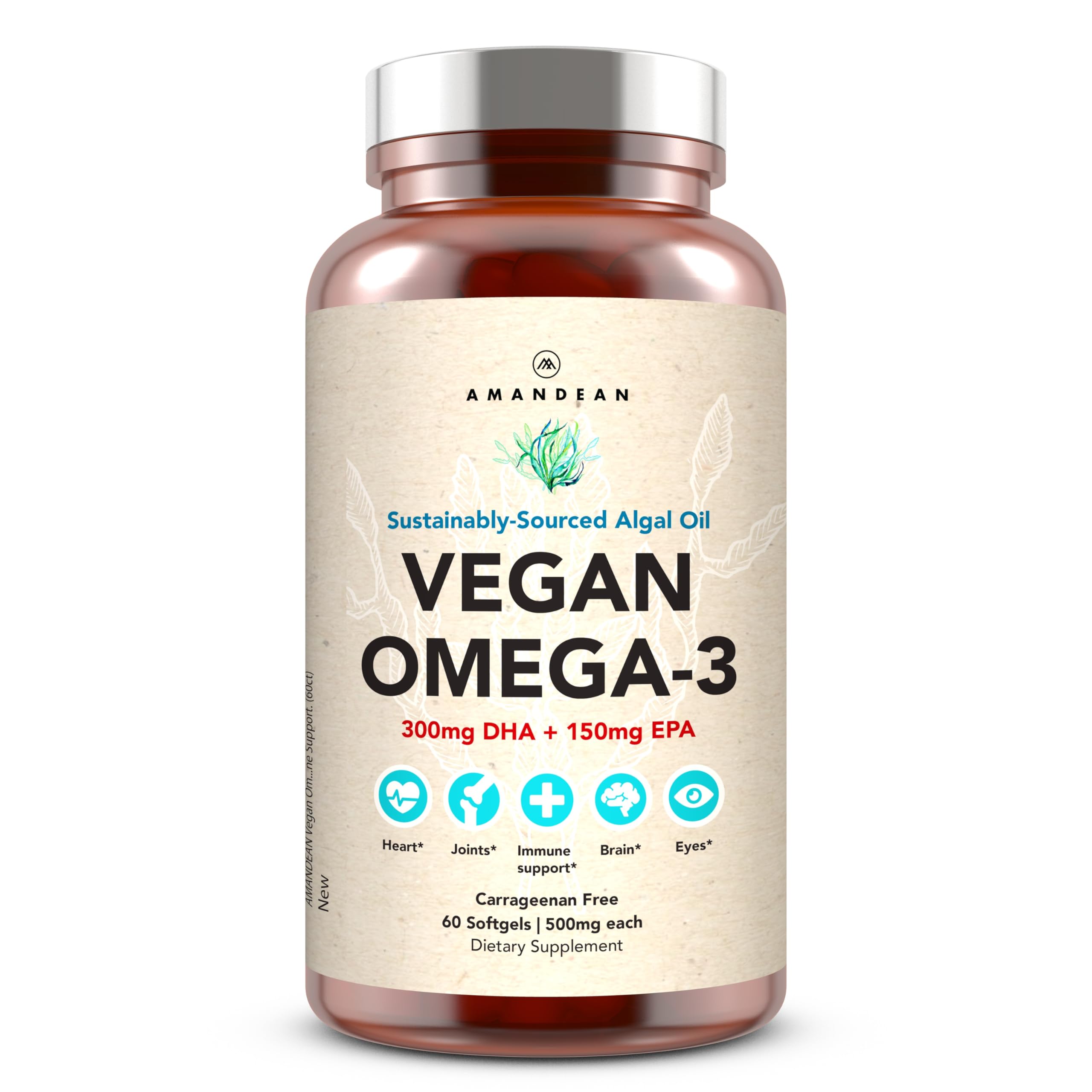 AMANDEAN envase frontal mostrando suplemento vegano y beneficios