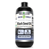 Amazing Nutrition botella frontal mostrando aceite de semilla negra y claridad del producto