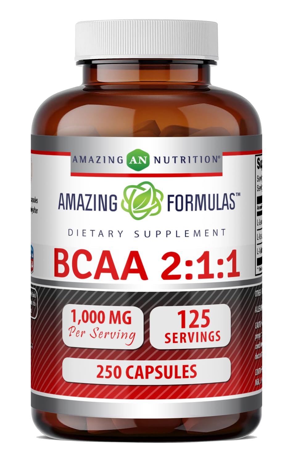 Amazing Nutrition bote frontal mostrando 250 cápsulas y etiqueta clara