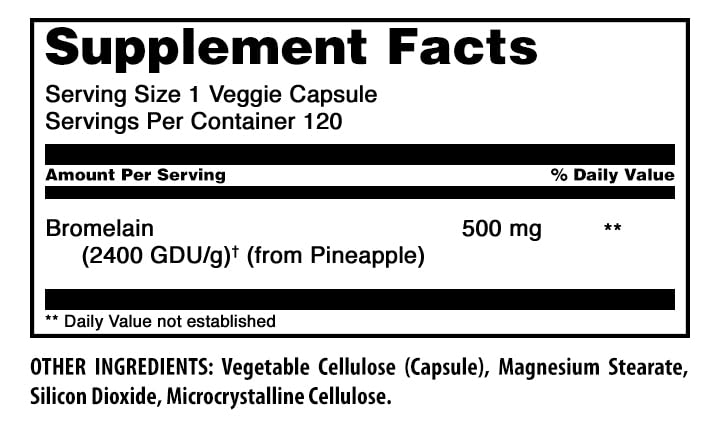 Amazing Nutrition detalle de cápsula vegetal de Bromelain mostrando textura y tamaño