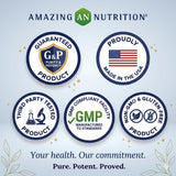 Amazing Nutrition cápsula en mano para comparar tamaño y facilidad