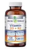 Amazing Nutrition frasco frontal mostrando 120 cápsulas y detalles de etiqueta útil