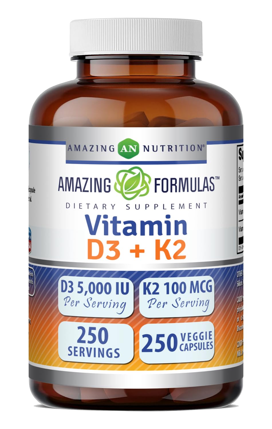 Amazing Nutrition frasco delante mostrando etiqueta y beneficios