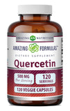 Amazing Nutrition frasco delantero de quercetina mostrando etiqueta clara y beneficios