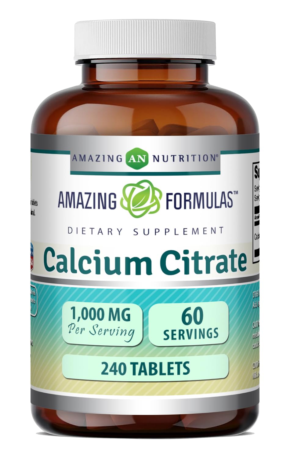 Amazing Nutrition frasco front mostrando 240 tabletas y etiqueta clara