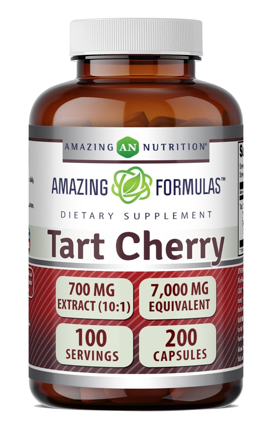 Amazing Nutrition frasco frontal mostrando 200 cápsulas y etiqueta clara