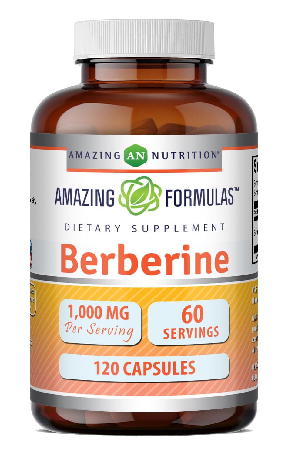 Amazing Nutrition frasco frontal mostrando etiqueta y beneficios visibles