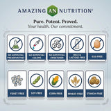 Amazing Nutrition etiqueta con información de ingredientes y dosificación