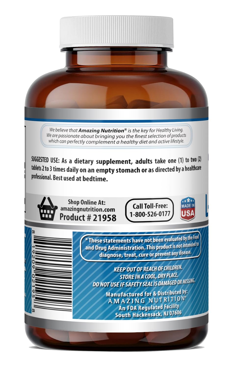 Amazing Nutrition etiqueta nutricional y certificaciones, claridad de ingredientes