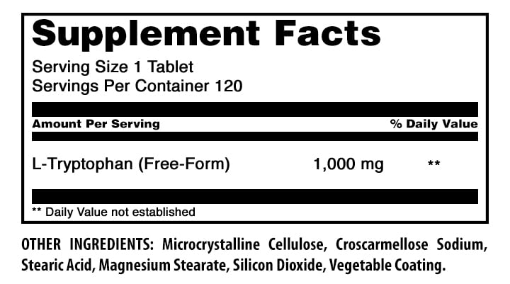 Amazing Nutrition detalle de tabletas L-Tryptophan mostrando textura uniforme