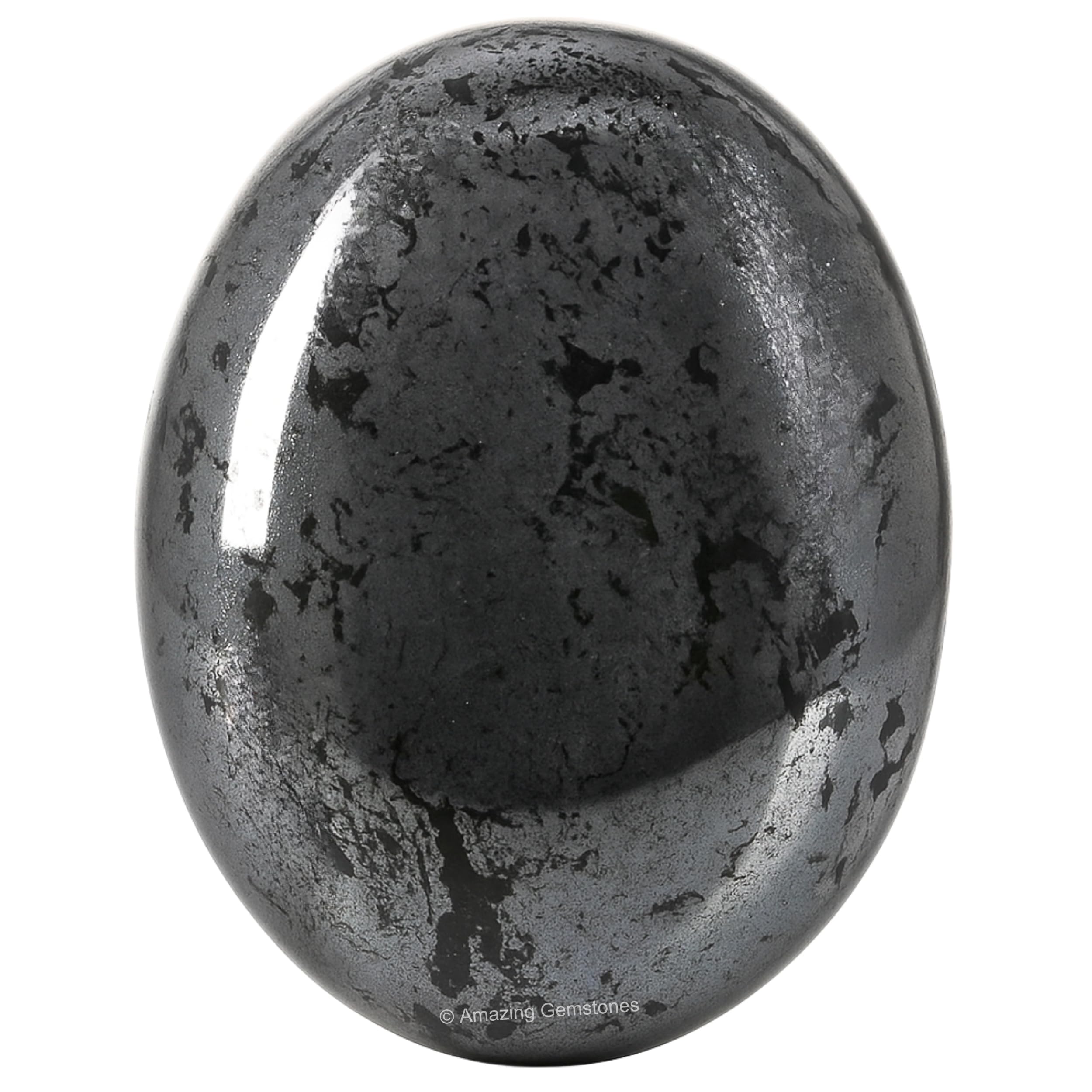 Amazing Gemstone hematita frontal pulida mostrando brillo metálico y acabado liso