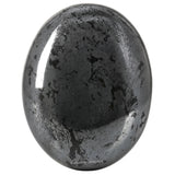 Amazing Gemstone hematita frontal pulida mostrando brillo metálico y acabado liso