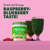 Amazing Grass batido berry preparado como desayuno nutritivo y sabroso