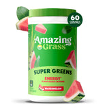 Amazing Grass bote junto a una regla para mostrar tamaño y porciones