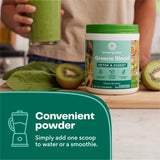Amazing Grass etiqueta con lista de ingredientes orgánicos y certificaciones