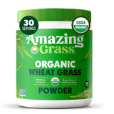 Amazing Grass empaque delantero mostrando 30 porciones y beneficios visibles