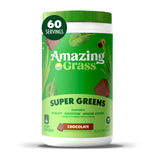 Amazing Grass frente del empaque mostrando 60 porciones y beneficios