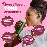 Amazing Grass close-up de spirulina y chlorella como fuente vegetal de nutrientes