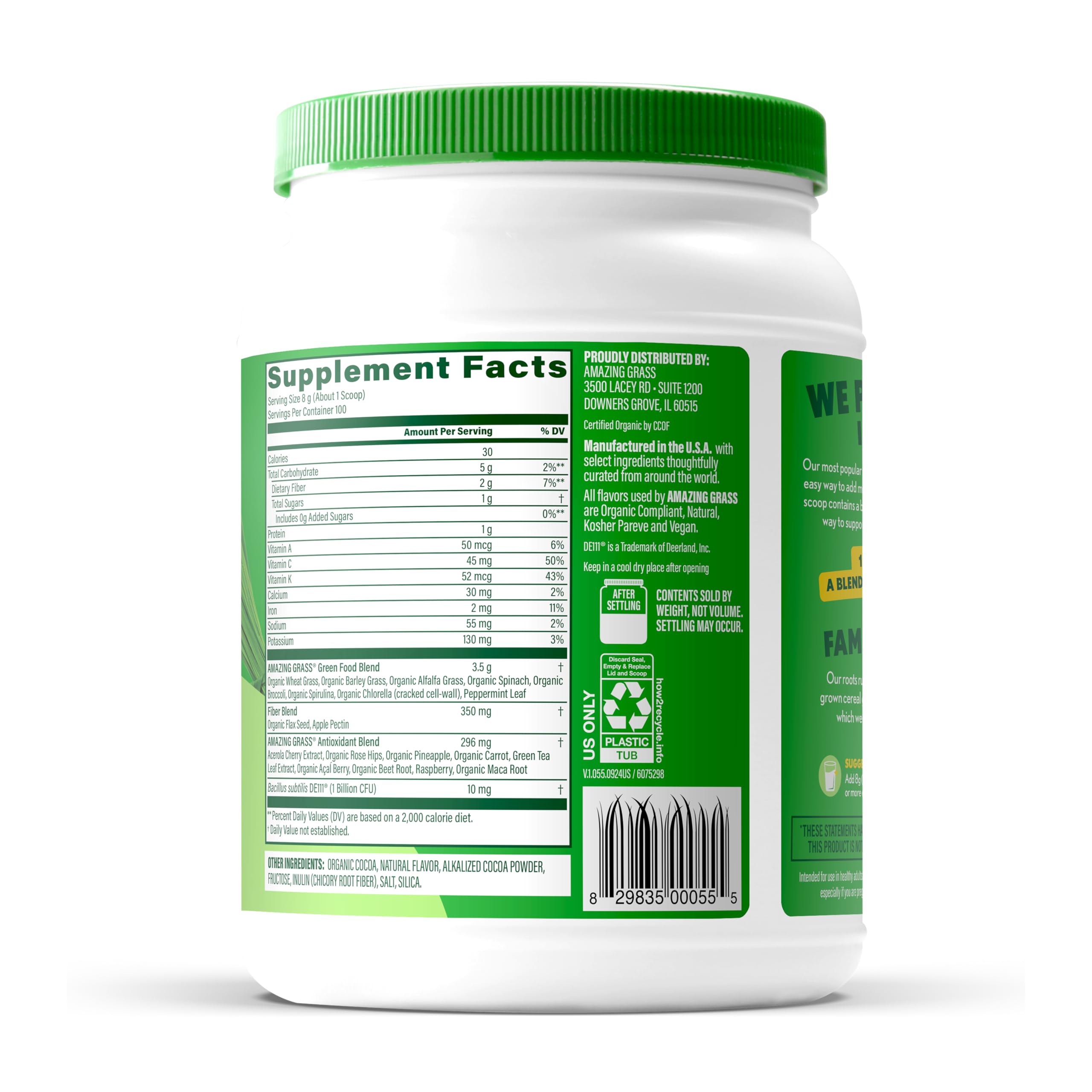 Amazing Grass persona bebiendo smoothie en entorno lifestyle para energía diaria