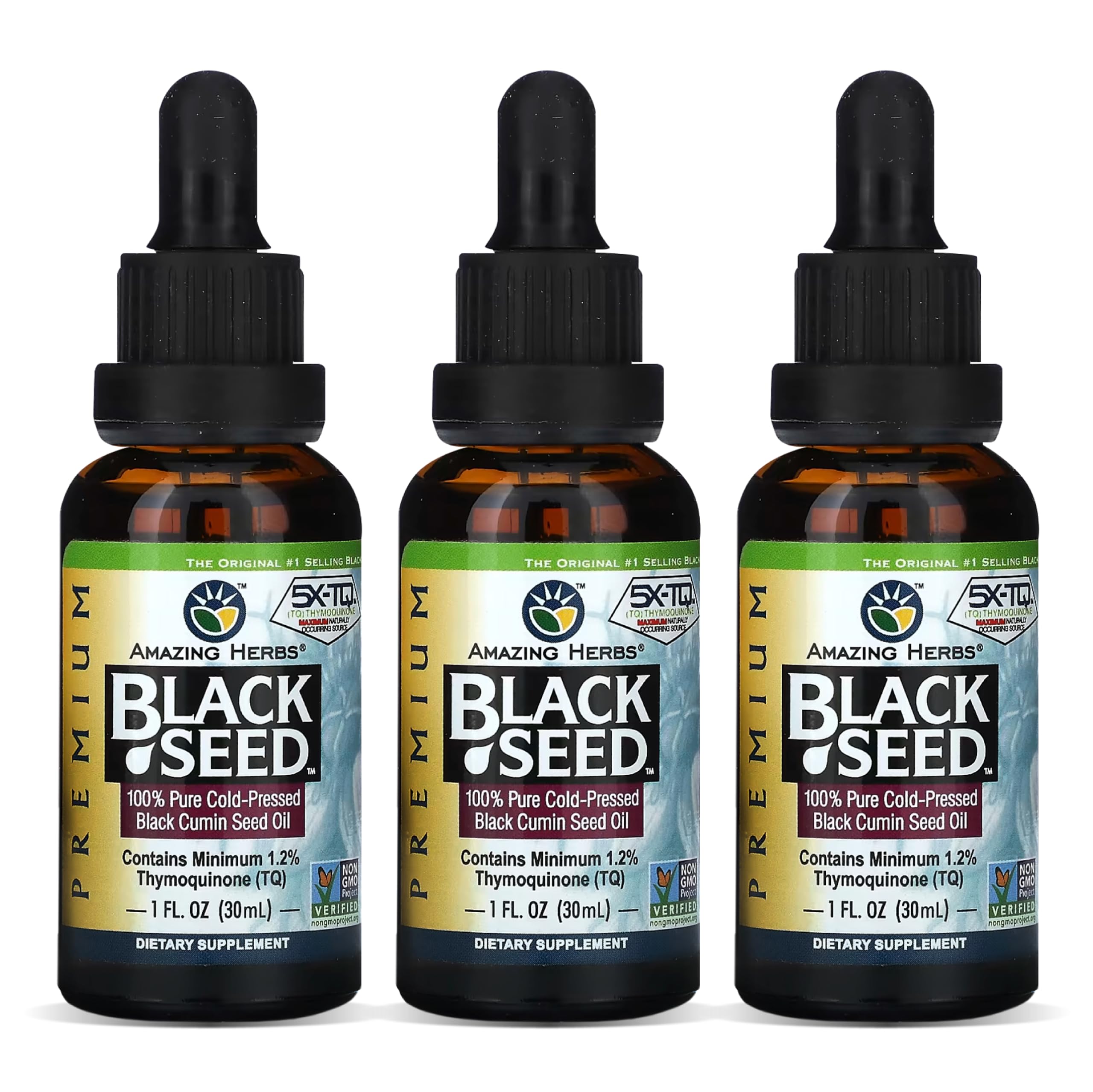 Amazing Herbs frasco frontal mostrando etiqueta clara y beneficios