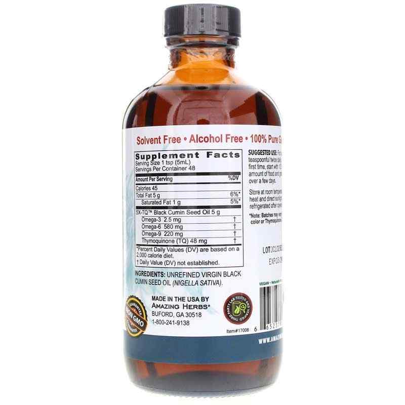 Amazing Herbs aceite de semilla negra en ensalada, aporta sabor suave y uso versátil