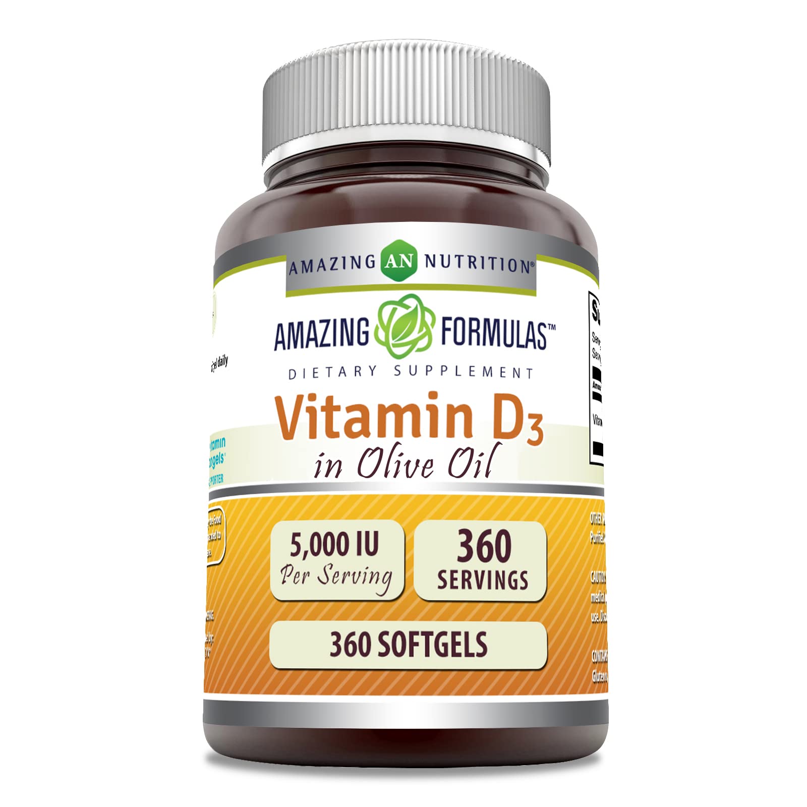 Amazing Nutrition presentación frontal mostrando 360 softgels y etiqueta clara