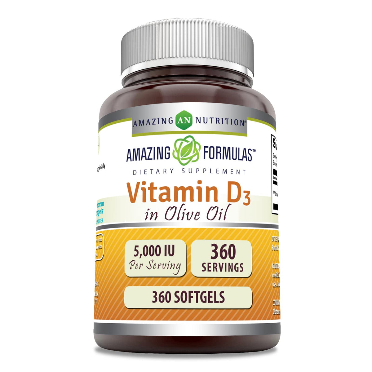Amazing Nutrition presentación frontal mostrando 360 softgels y etiqueta clara