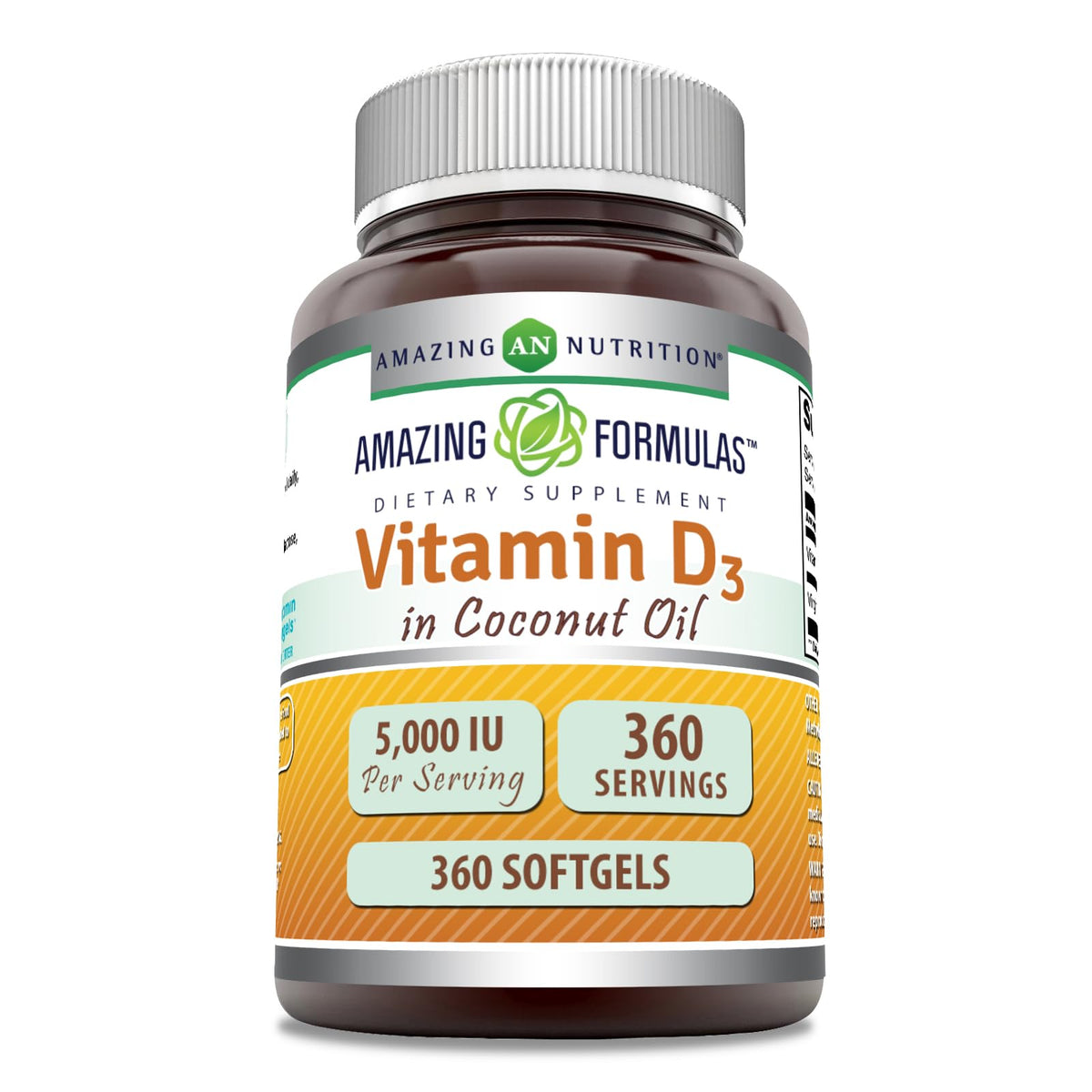 Amazing Nutrition frente del envase mostrando 360 softgels y beneficios