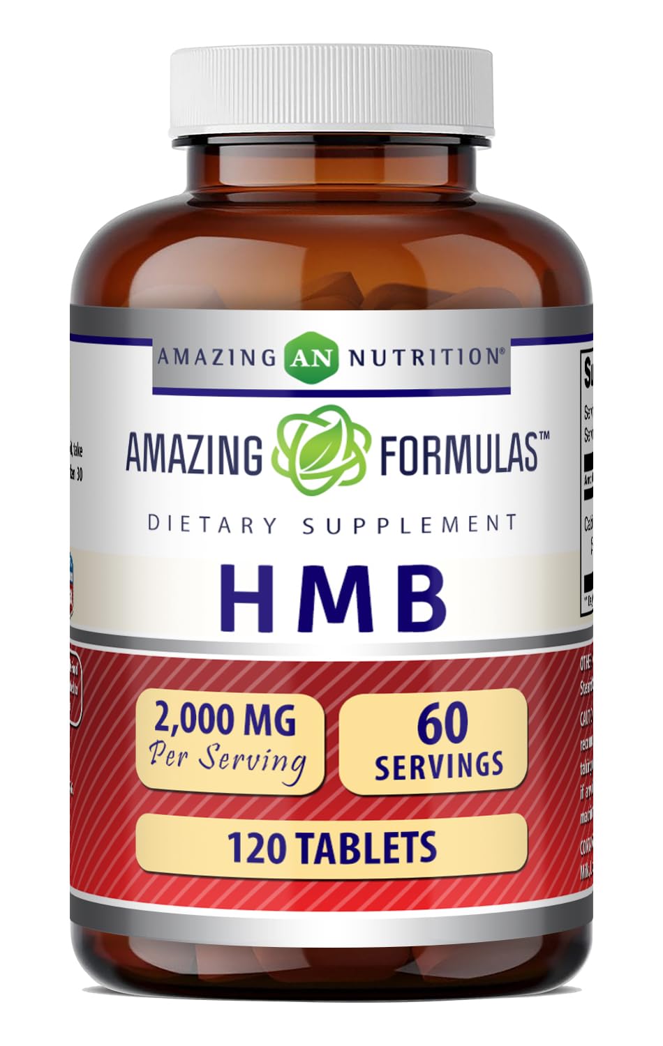 Amazing Nutrition frasco frente mostrando 120 tabletas y beneficios