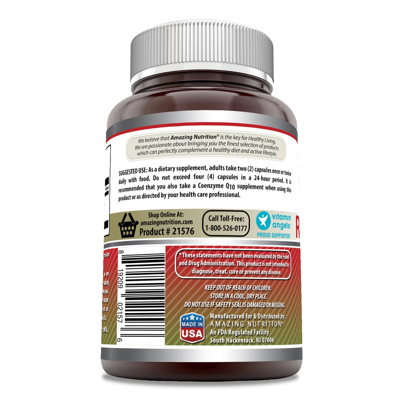 Amazing Nutrition primer plano de cápsula para ver textura y calidad