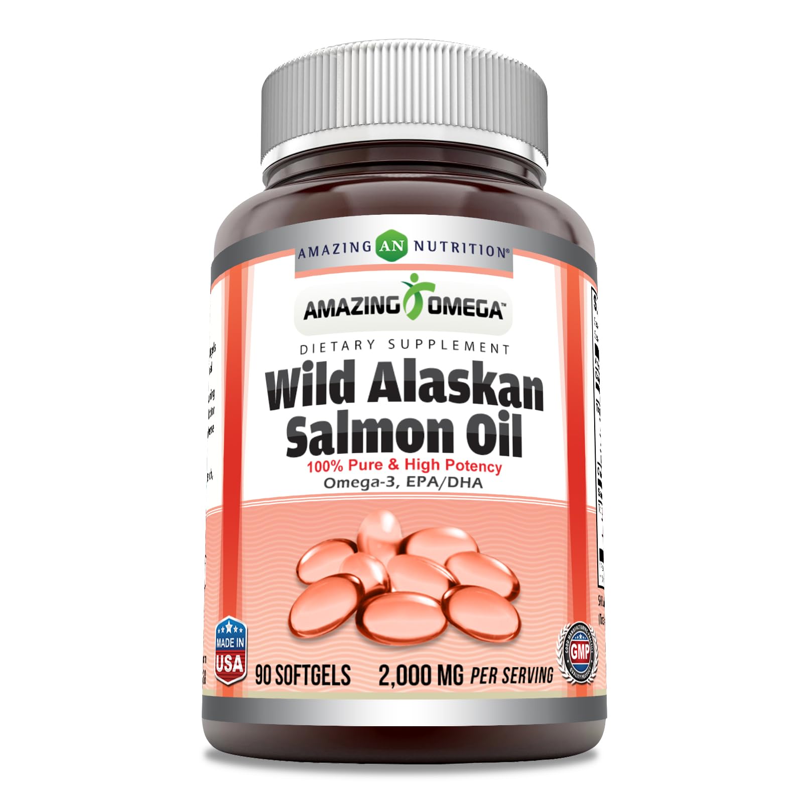 Amazing Nutrition frasco delantero con 90 cápsulas para suministro prolongado