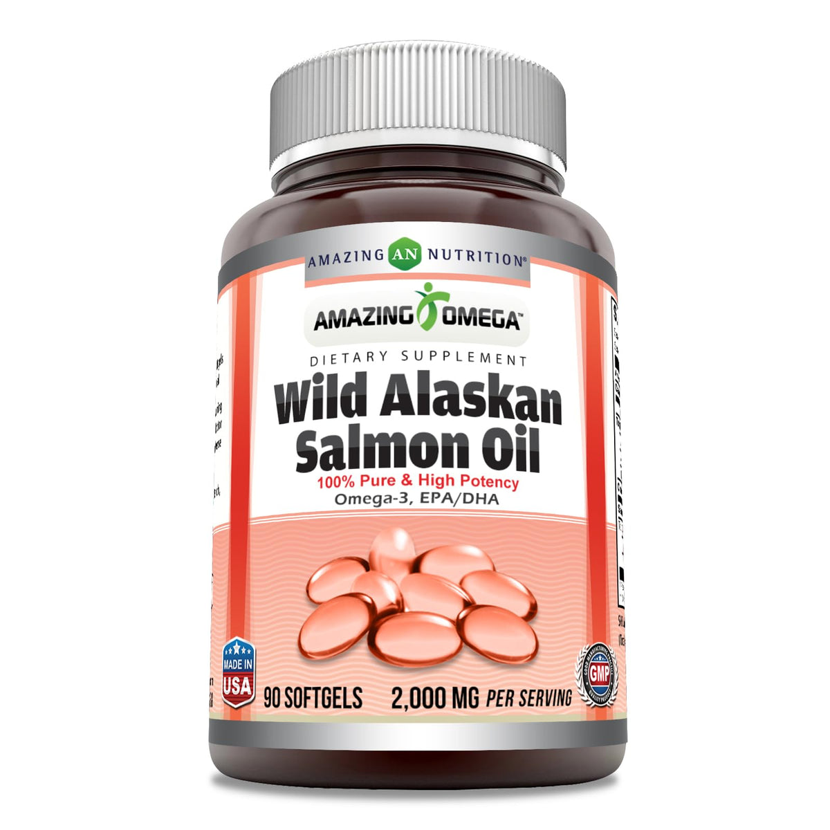 Amazing Nutrition frasco delantero con 90 cápsulas para suministro prolongado