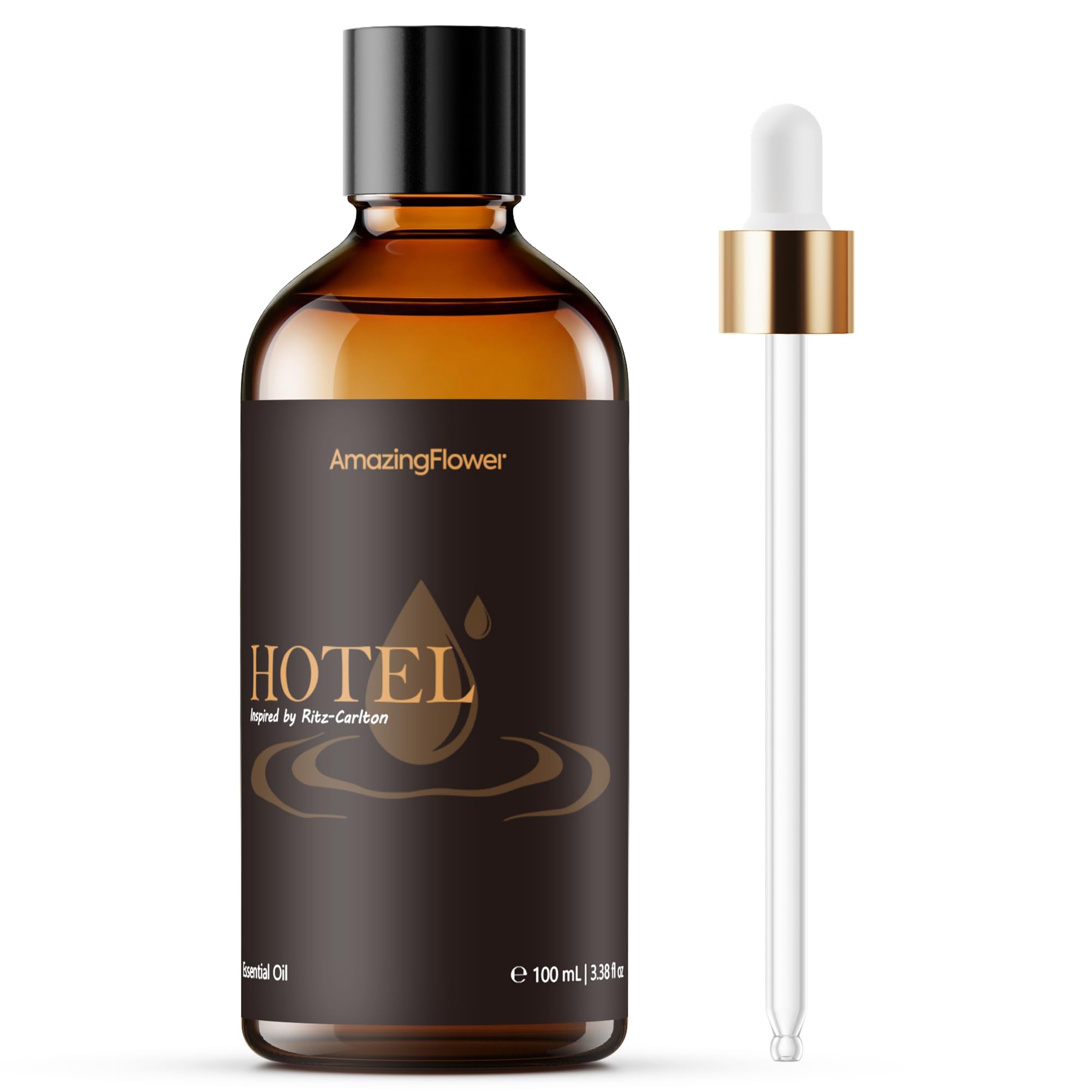 AMAZING FLOWER frasco frontal 100 mL mostrando etiqueta elegante y sensación de lujo