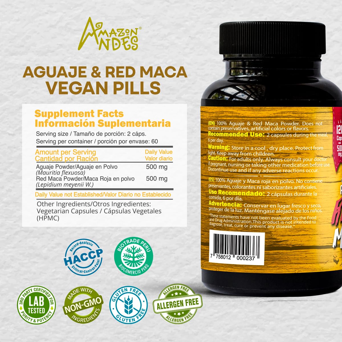 Amazon Andes aguaje fruta moriche en rama, fuente de beta-caroteno