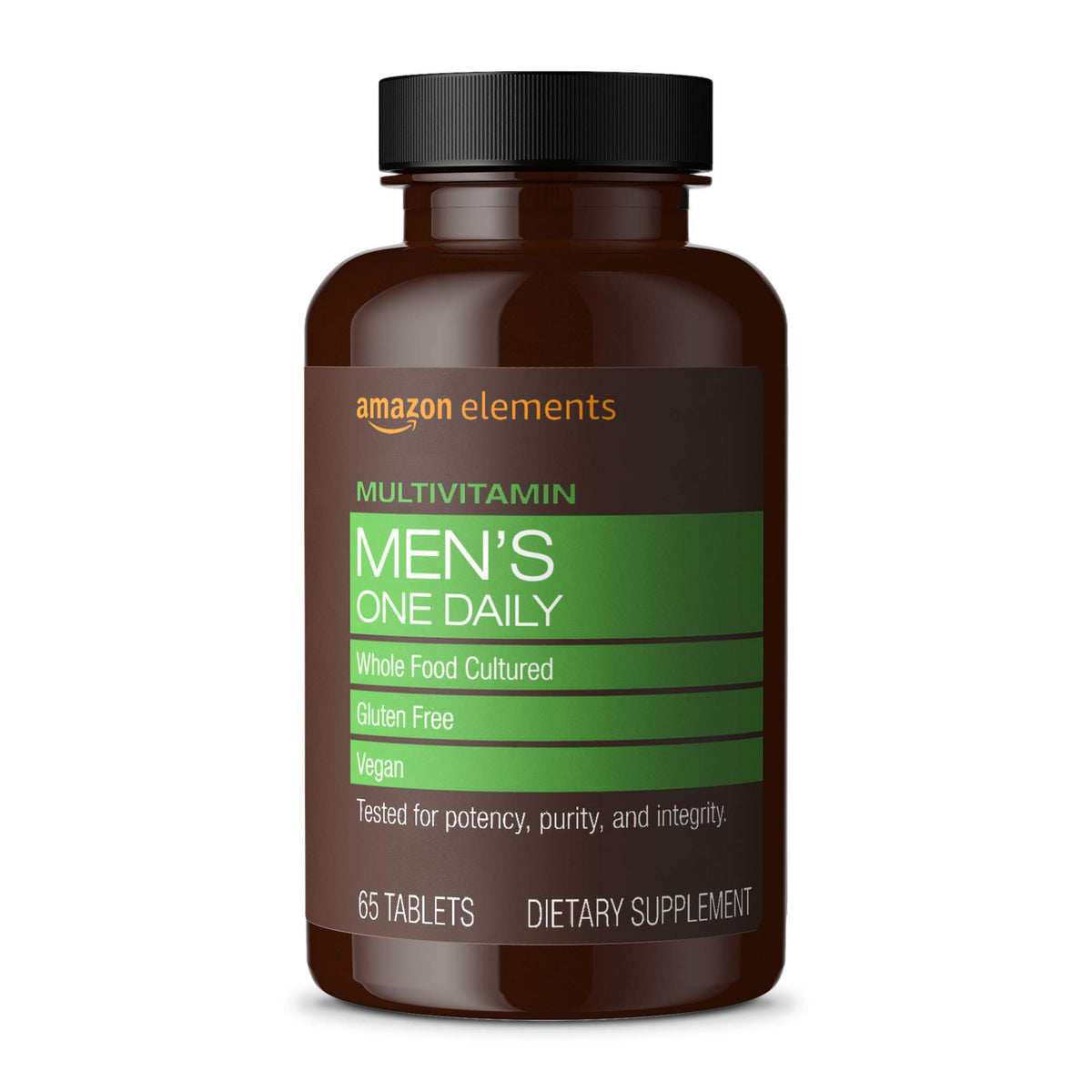 Amazon Elements envase frontal mostrando etiqueta y beneficio de 21 nutrientes