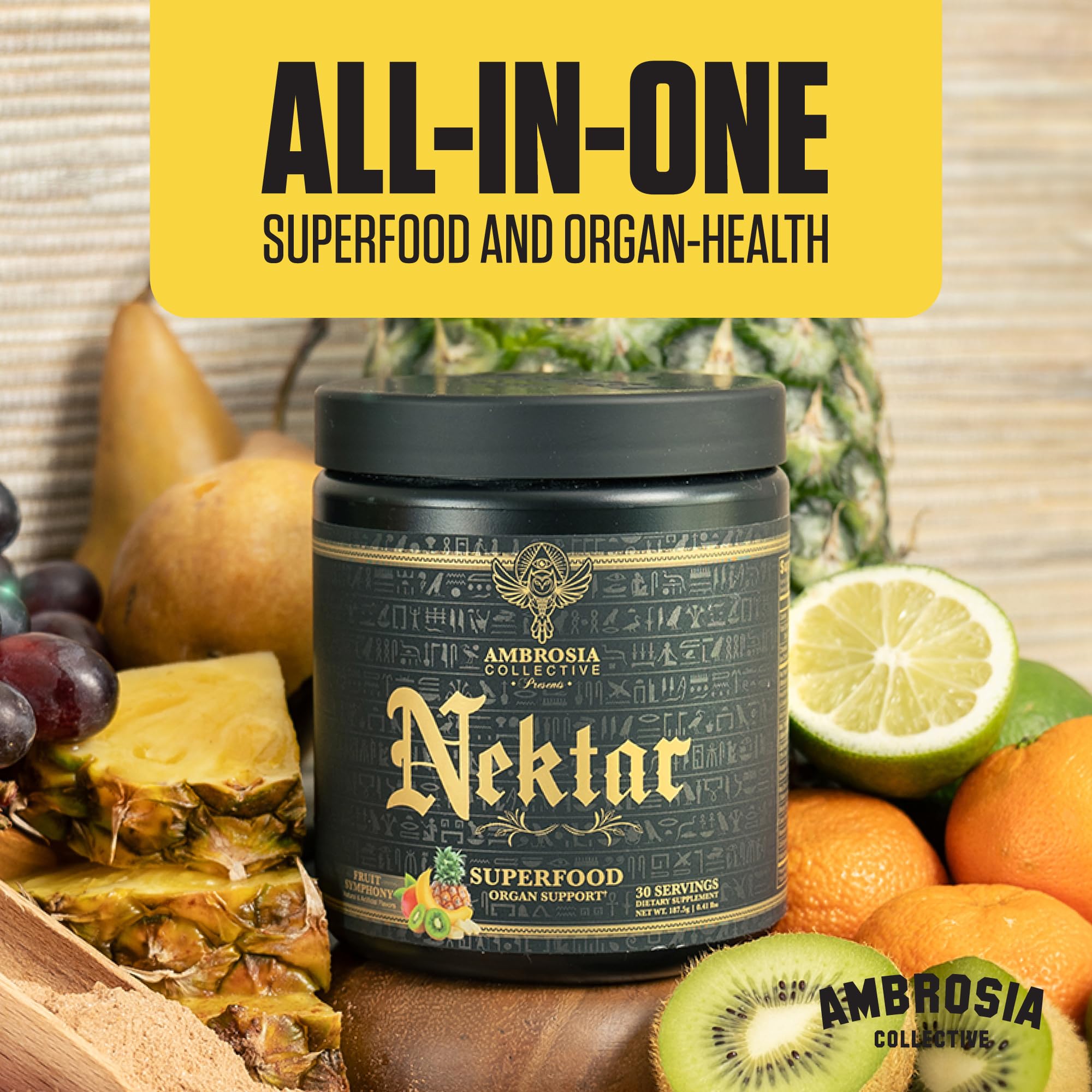 Ambrosia en entorno con frutas frescas, destaca sabor y disfrute natural