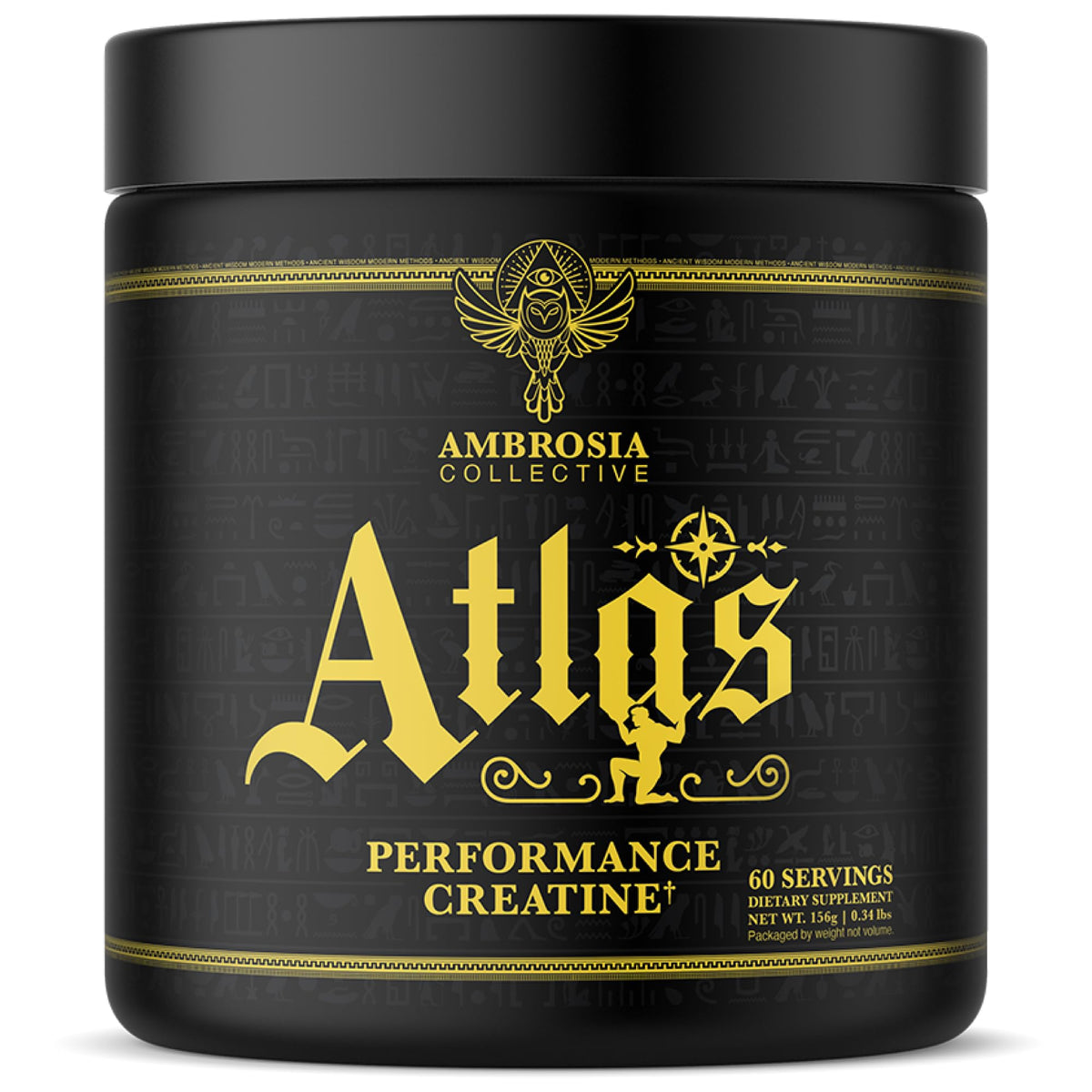 Ambrosia Atlas envase frontal limpio mostrando nombre y sin sabor, aporta confianza de calidad