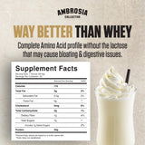 Ambrosia cierre y etiqueta detalle con información nutricional visible para confianza