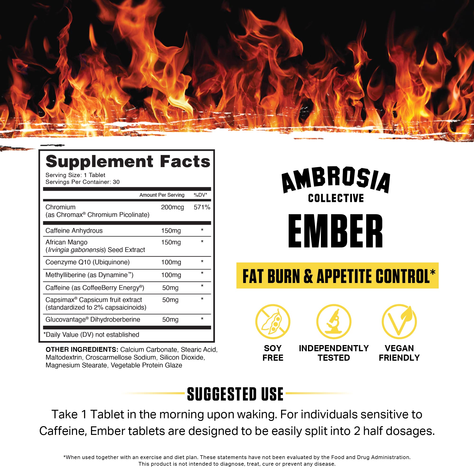 Ambrosia Ember detalle de las tabletas evidenciando textura y facilidad de dividir