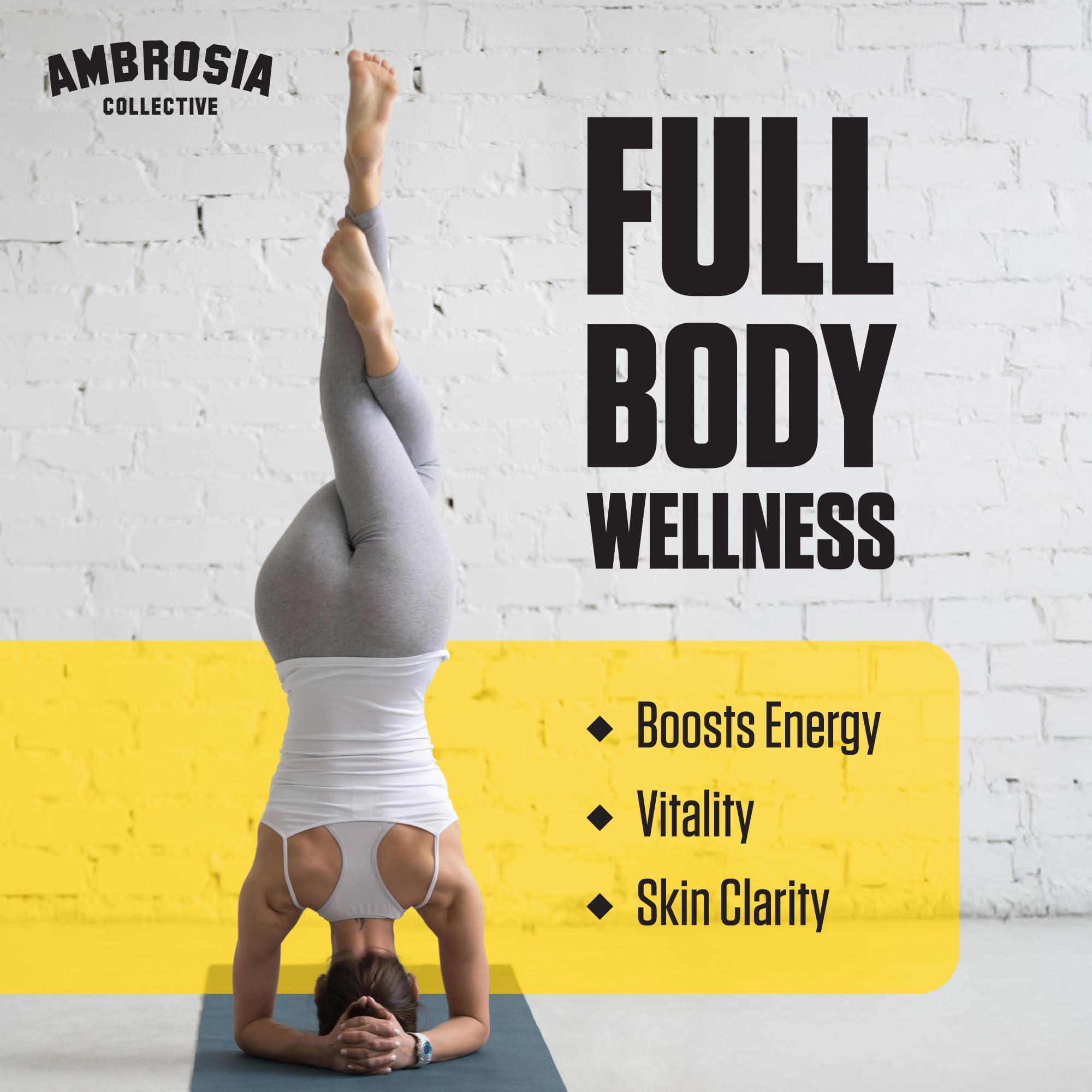 Ambrosia etiqueta con lista de 13 ingredientes para apoyo orgánico