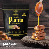 Ambrosia etiqueta nutricional destacando sin lactosa ni gluten y BCAA