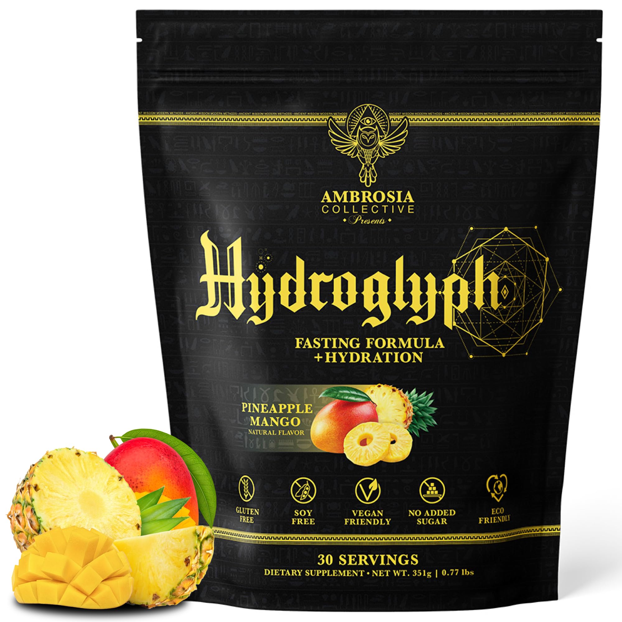 Ambrosia frente del envase mostrando la marca y beneficios de hidratación