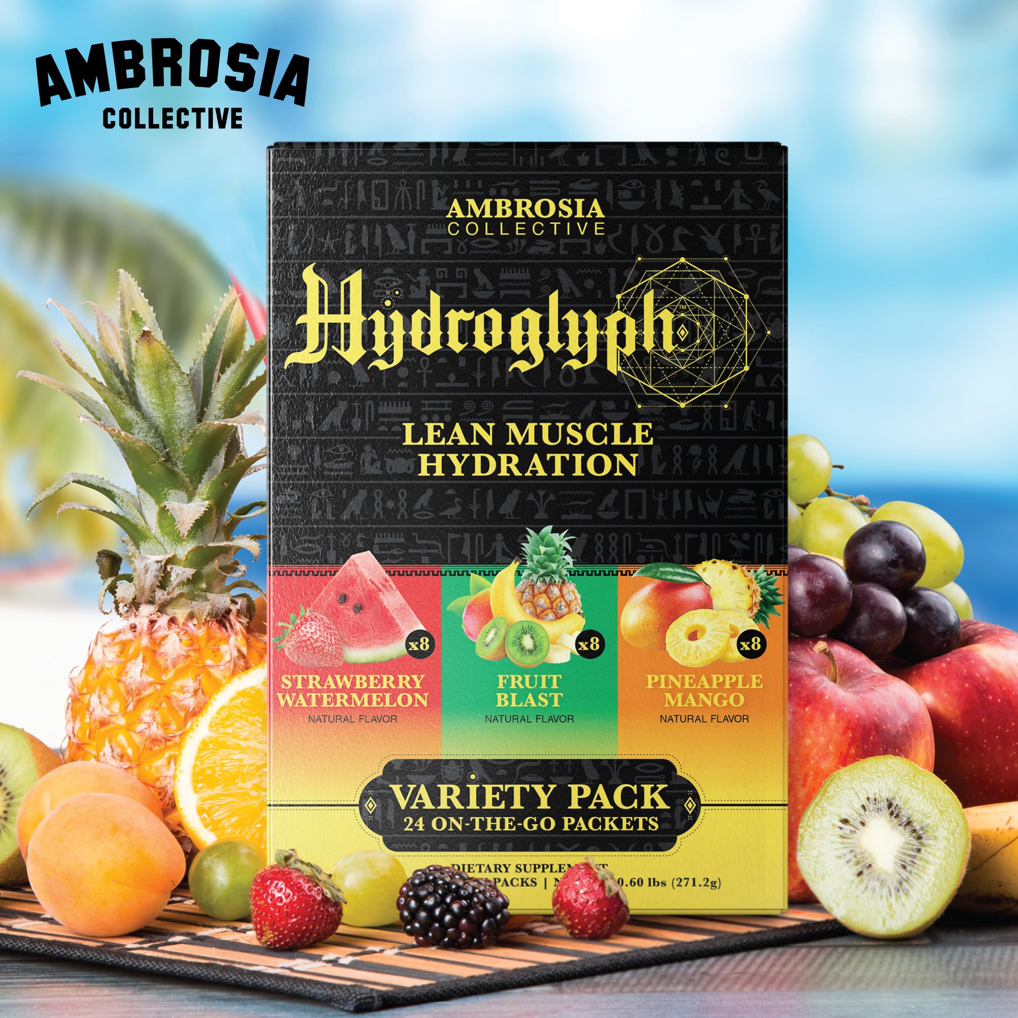 Ambrosia Hydroglyph textura del polvo sin azúcar visible para rápida disolución