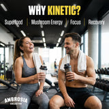 Ambrosia Kinetic comparación de tamaño junto a una mano para referencia de porción