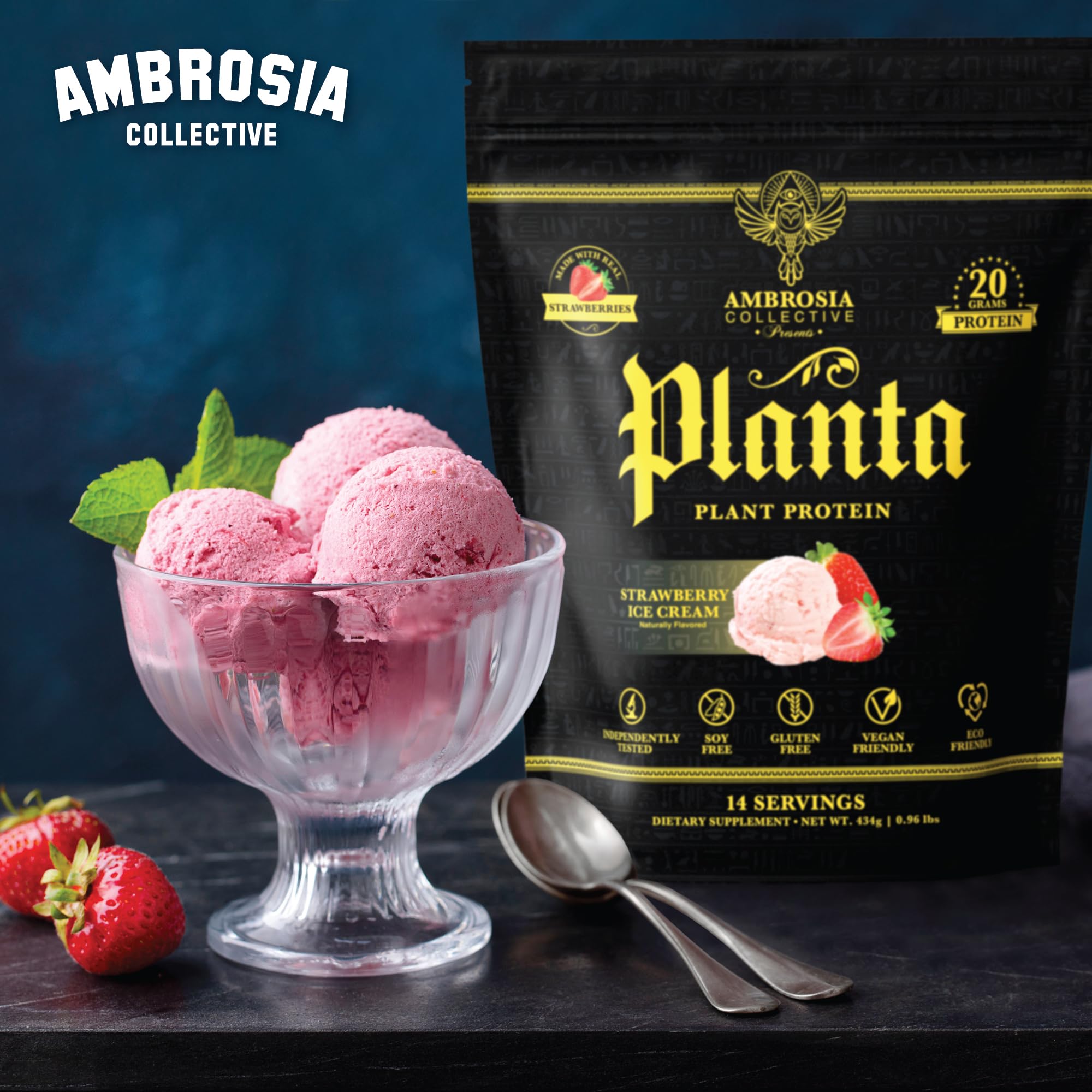 Ambrosia ingredientes vegetales: guisante, arroz y girasol fermentado beneficiosos